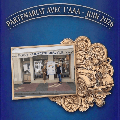 Morny Habillement Deauville annonce son partenariat avec l'Association des Automobiles Anciennes (AAA), présidé par Patrick HOUDAYER, lors du rassemblement de voitures de collection en juin 2026
